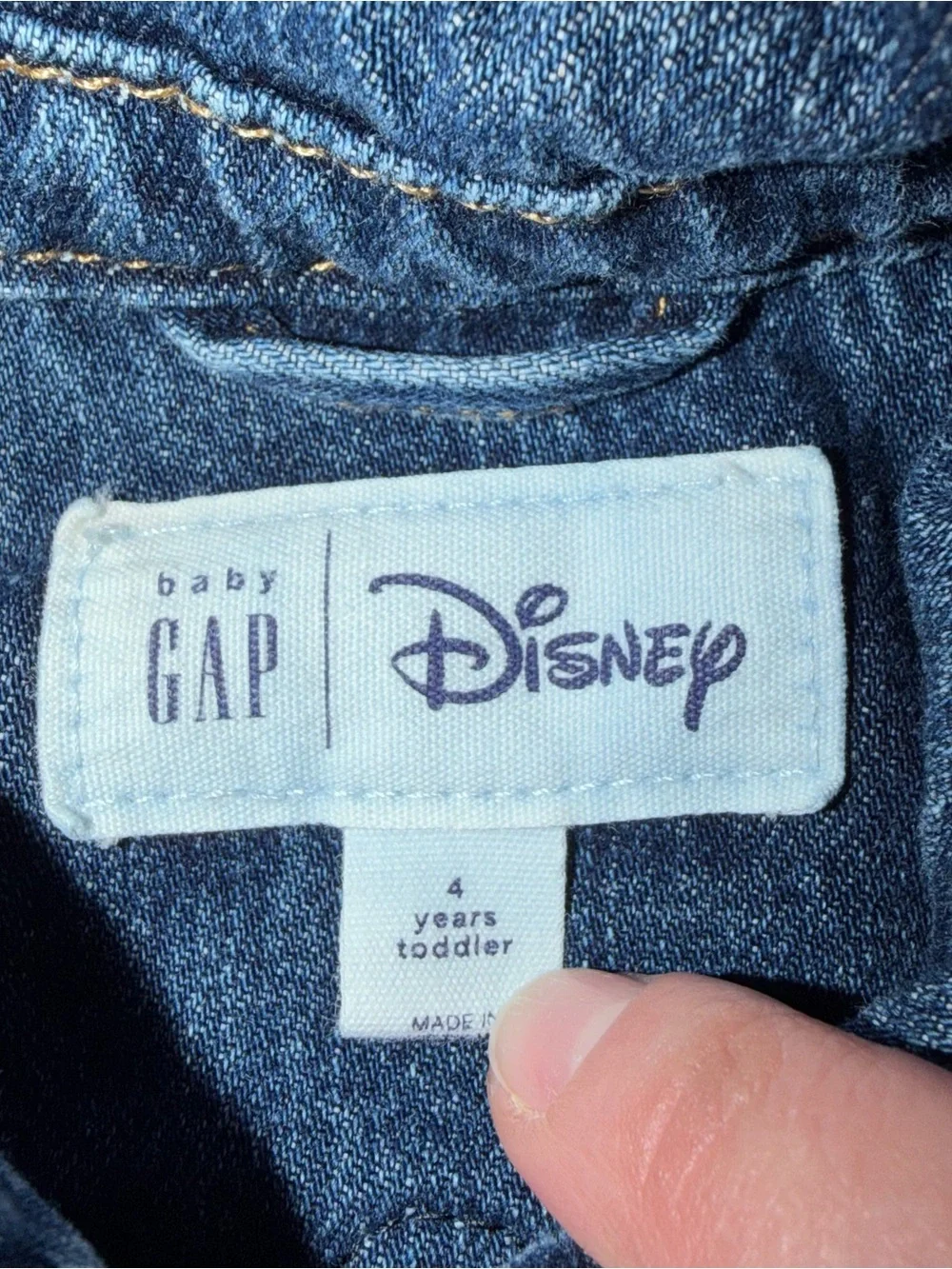 GAP Girls' 4T Disney Minnie Mouse Dark Blue Denim Jacket Jean jacket